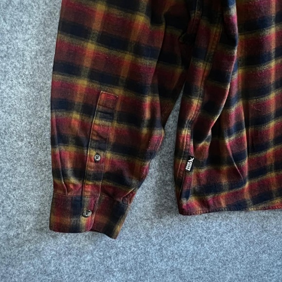 Eddie Bauer Shirt Mens 2XL Plaid Flannel Button Down Long Sleeve Red Blue Yellow - Picture 4 of 7